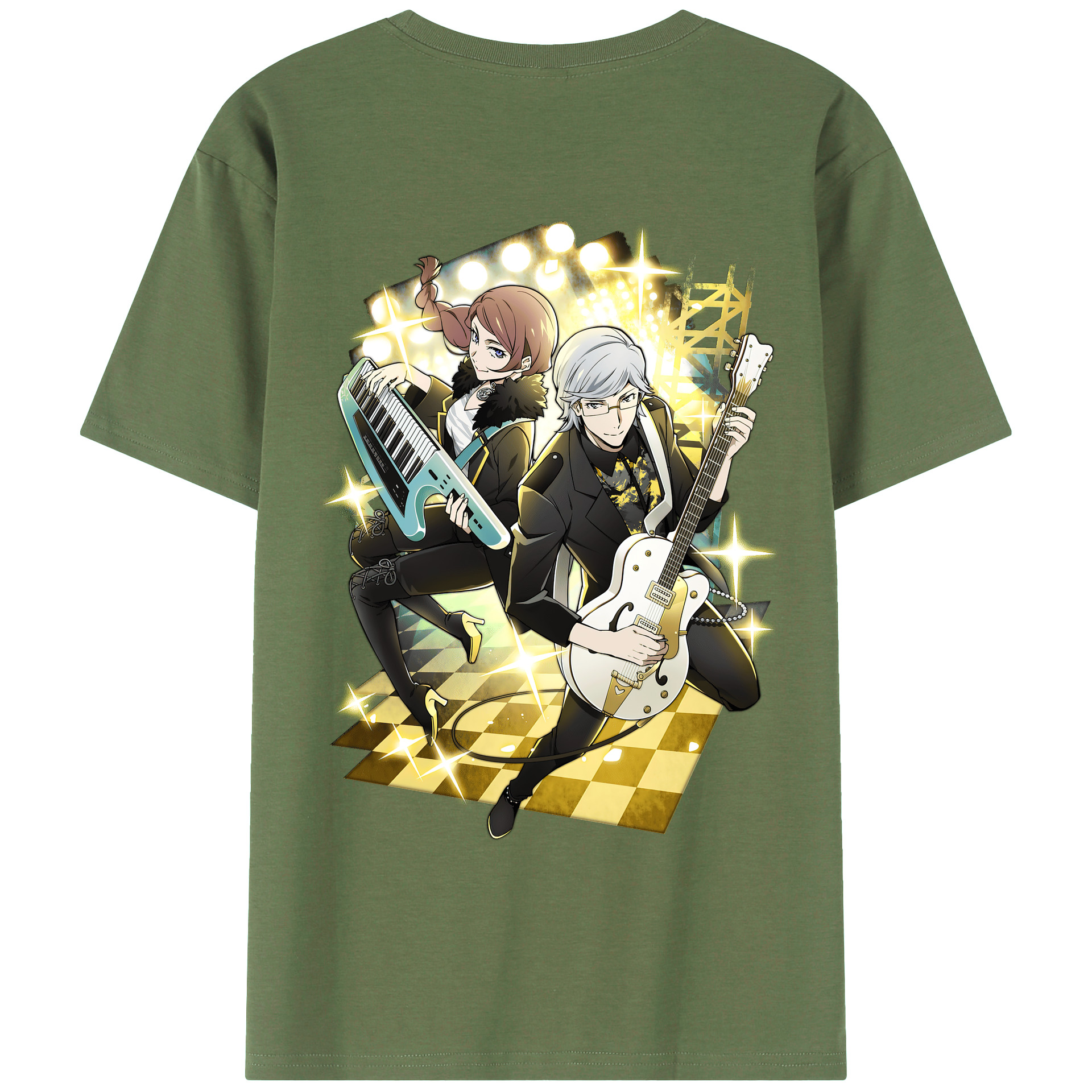 （画像用） 文豪ストレイドッグス Bungo Stray Dogs 綿100％ メンズ半袖Tシャツ（バックプリント） 通気性